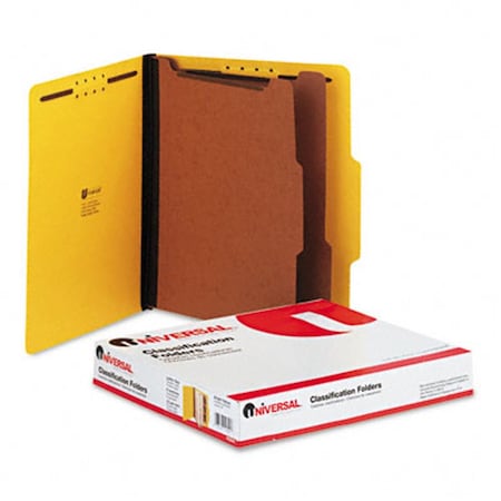 Universal Battery Universal 10304 Pressboard Classification Folders  Letter  6-Section  Yellow  10/box 10304
